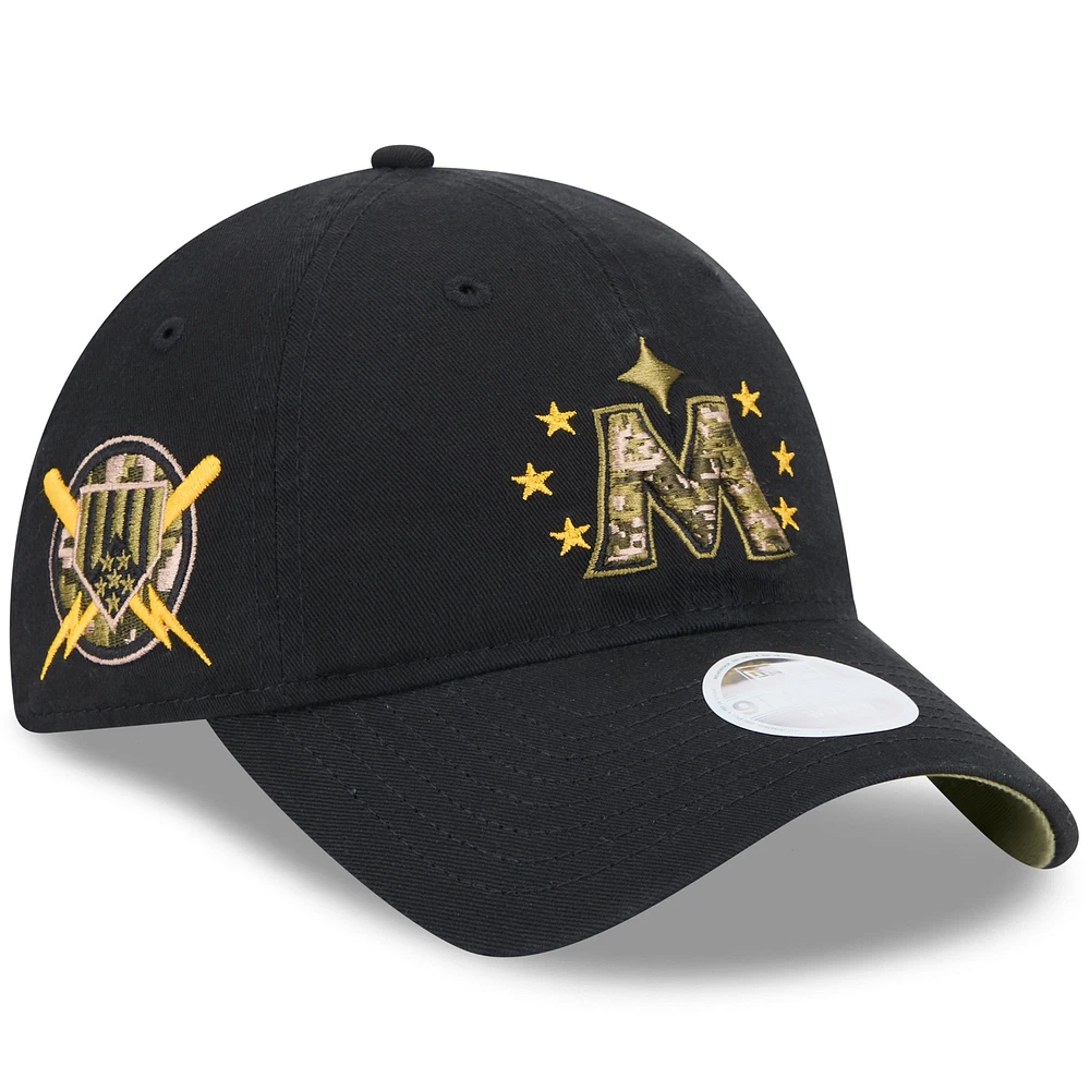 Women's New Era Black Minnesota Twins 2024 Armed Forces Day 9TWENTY Adjustable Hat