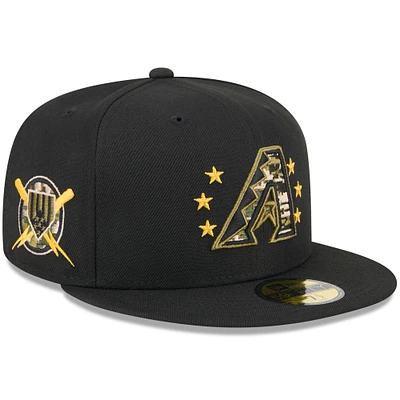 Men's New Era Black Arizona Diamondbacks 2024 Armed Forces Day On-Field 59FIFTY Fitted Hat