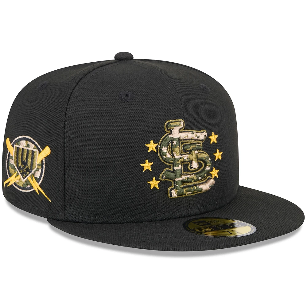 Men's New Era Black St. Louis Cardinals 2024 Armed Forces Day On-Field 59FIFTY Fitted Hat
