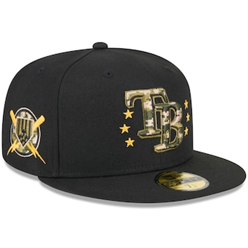 Men's New Era Black Tampa Bay Rays 2024 Armed Forces Day On-Field 59FIFTY Fitted Hat