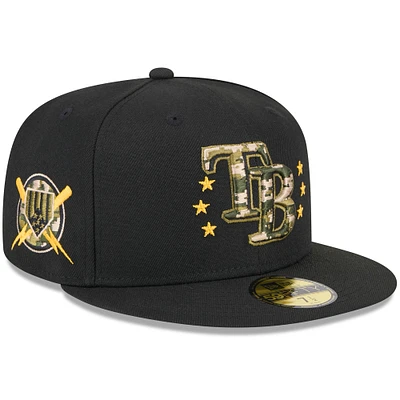 Men's New Era Black Tampa Bay Rays 2024 Armed Forces Day On-Field 59FIFTY Fitted Hat