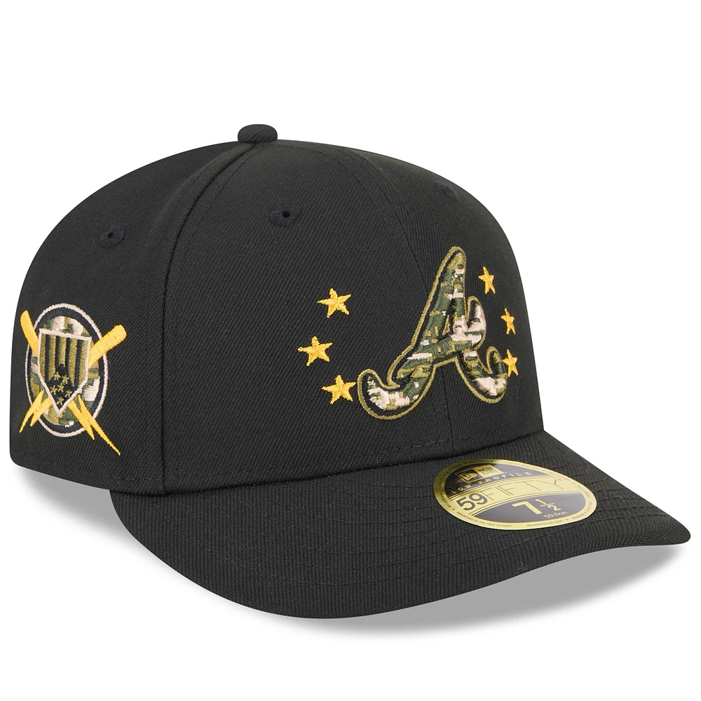 Men's New Era Black Atlanta Braves 2024 Armed Forces Day Low Profile 59FIFTY Fitted Hat