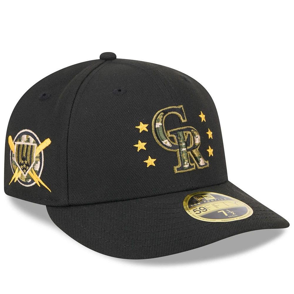 Men's New Era Black Colorado Rockies 2024 Armed Forces Day Low Profile 59FIFTY Fitted Hat