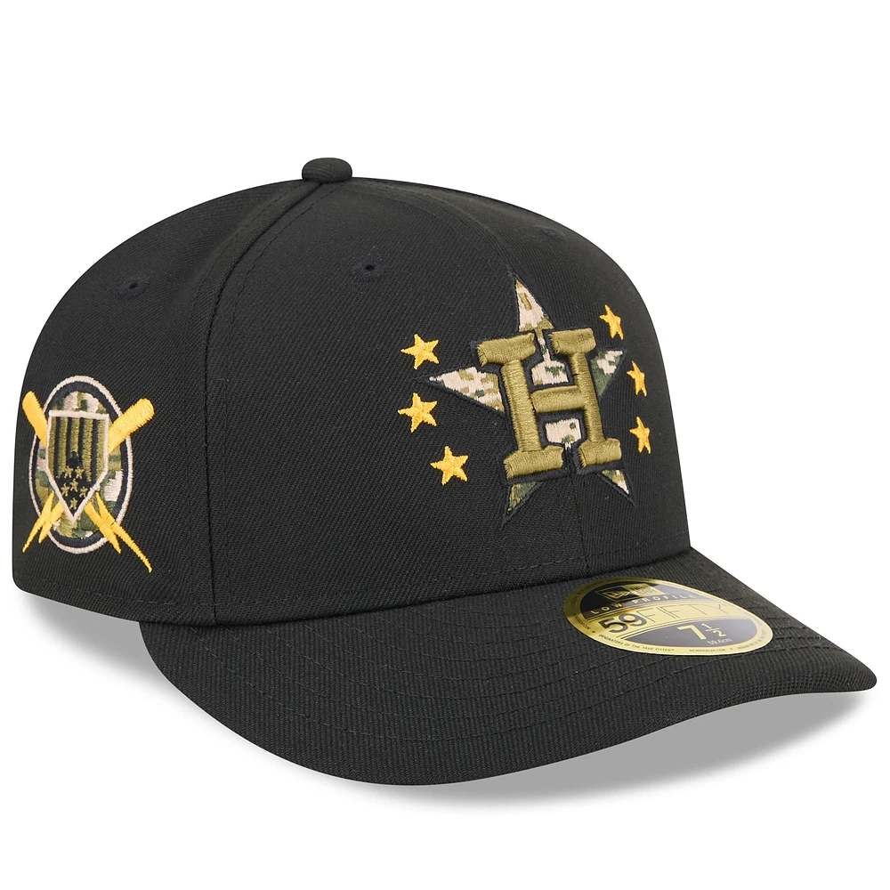 Men's New Era Black Houston Astros 2024 Armed Forces Day Low Profile 59FIFTY Fitted Hat