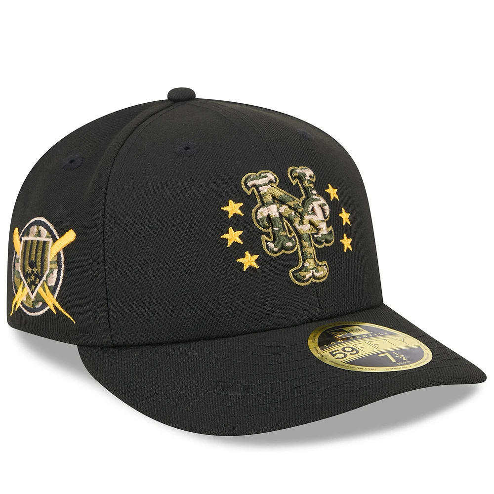 Men's New Era Black York Mets 2024 Armed Forces Day Low Profile 59FIFTY Fitted Hat