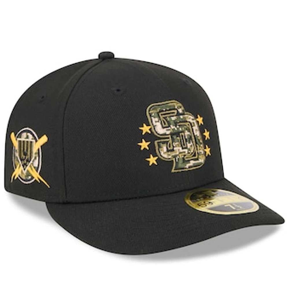 Men's New Era Black San Diego Padres 2024 Armed Forces Day Low Profile 59FIFTY Fitted Hat