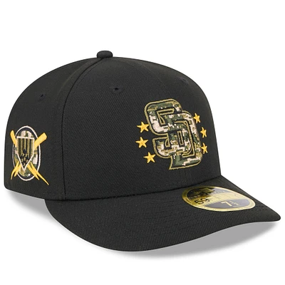 Men's New Era Black San Diego Padres 2024 Armed Forces Day Low Profile 59FIFTY Fitted Hat