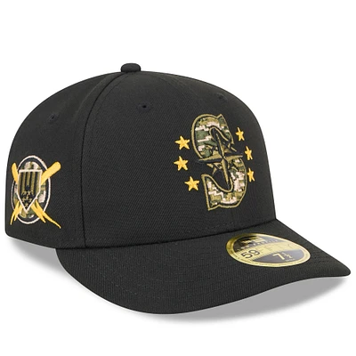 Men's New Era Black Seattle Mariners 2024 Armed Forces Day Low Profile 59FIFTY Fitted Hat