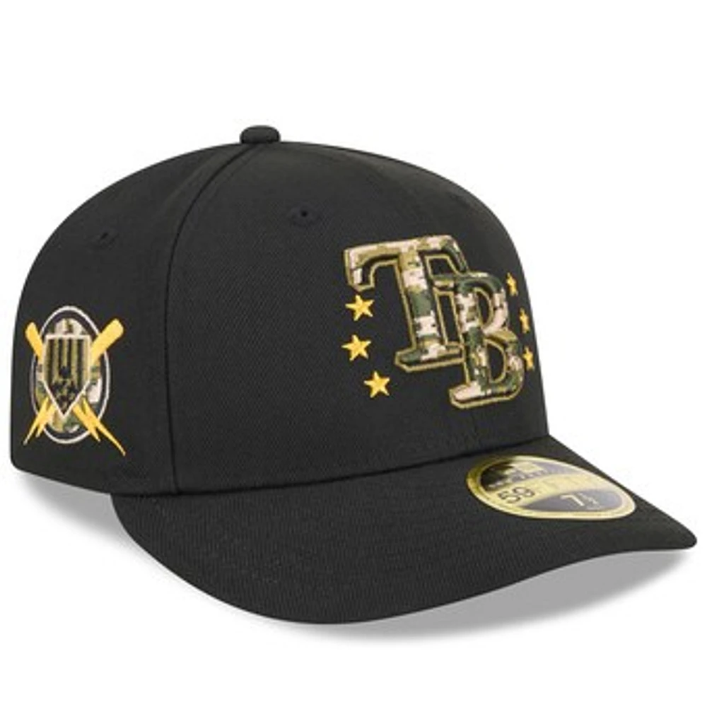 Men's New Era Black Tampa Bay Rays 2024 Armed Forces Day Low Profile 59FIFTY Fitted Hat