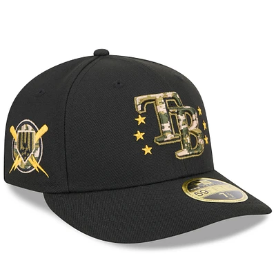 Men's New Era Black Tampa Bay Rays 2024 Armed Forces Day Low Profile 59FIFTY Fitted Hat