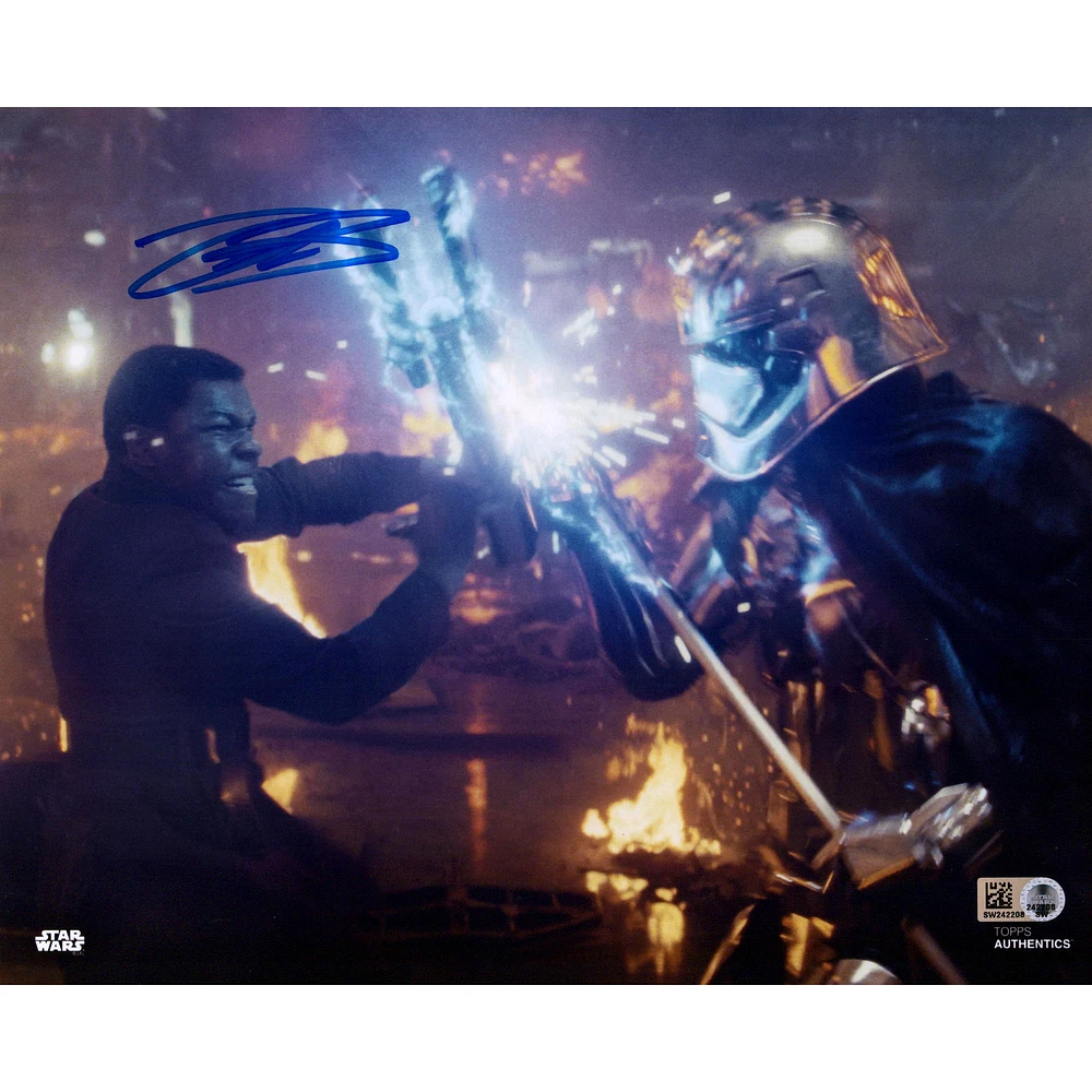 John Boyega Star Wars Autographed 8" x 10" as Finn Photograph - Topps Authentic
