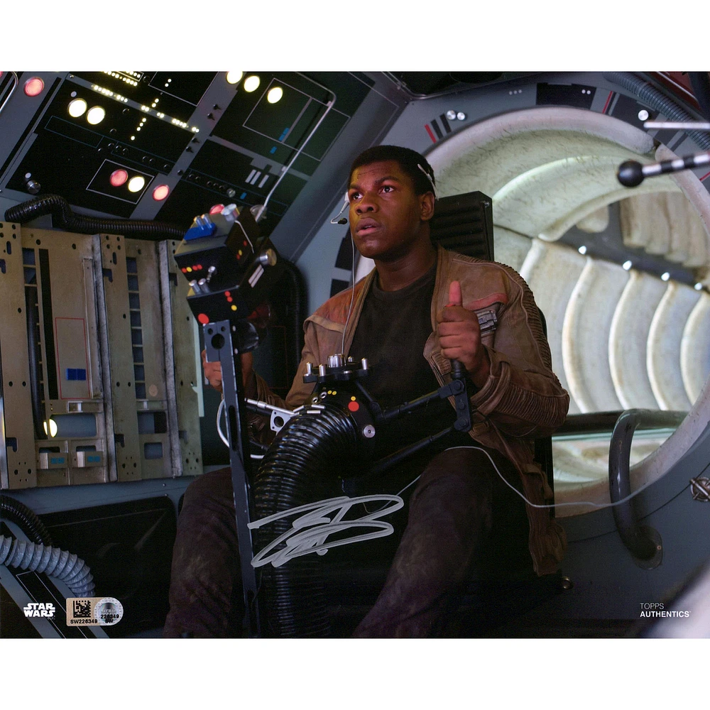 John Boyega Star Wars Autographed 8" x 10" Finn Flying Photograph - Topps Authentic