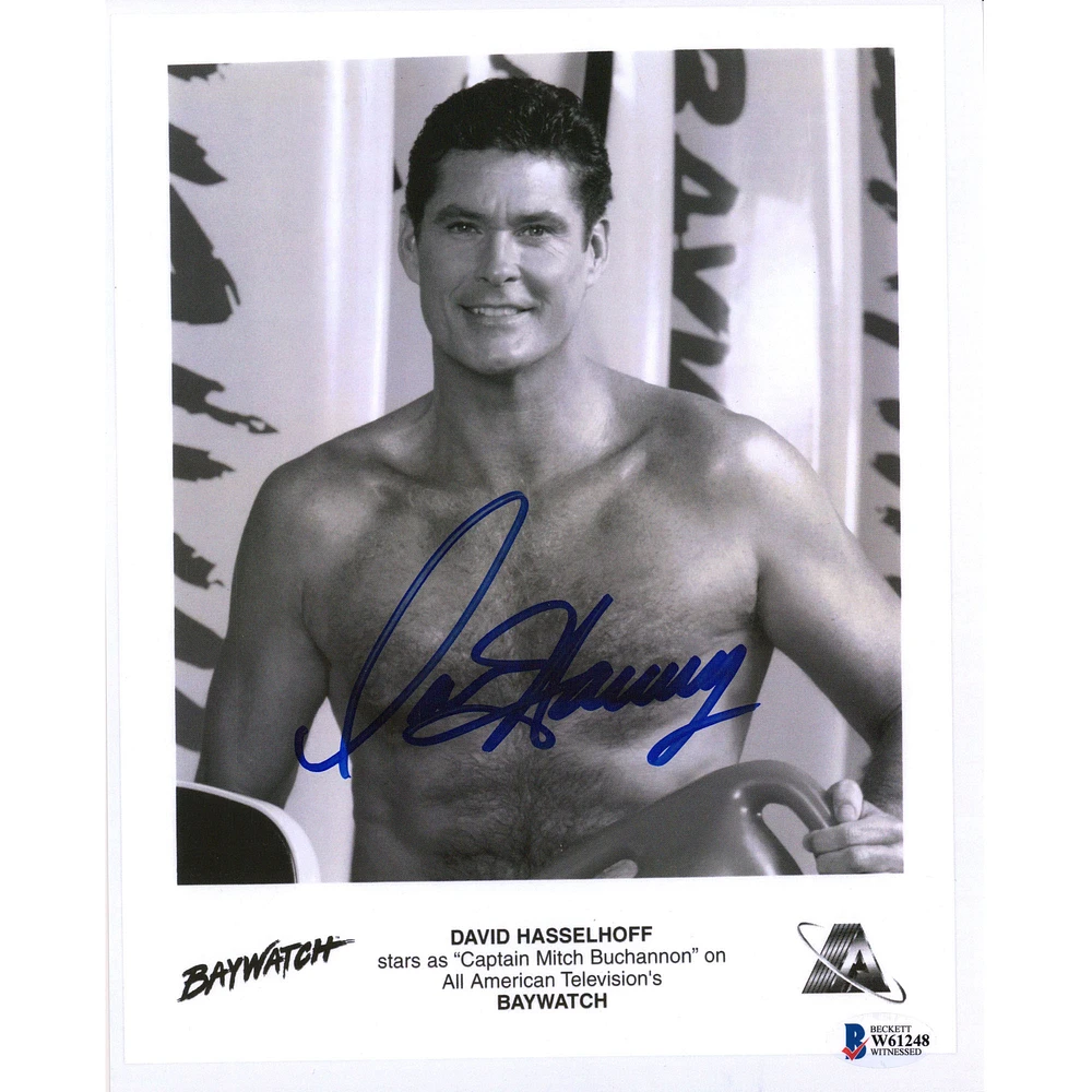 David Hasselhoff Baywatch Autographed 8" x 10" Movie Poster