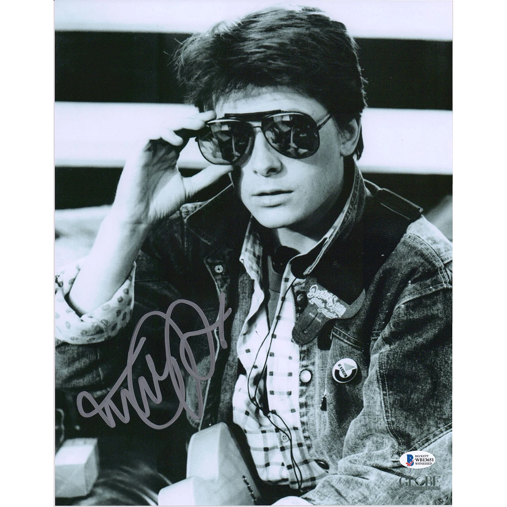 Michael J. Fox Back to the Future Autographed 11" x 14" Wearing Glasses Photograph - BAS
