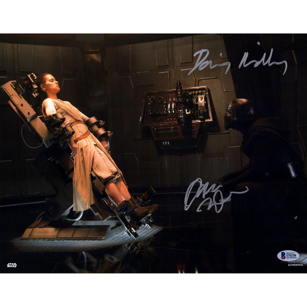 Daisy Ridley & Adam Driver Star Wars Autographed 11" x 14" Rey & Kylo Ren Photograph - BAS