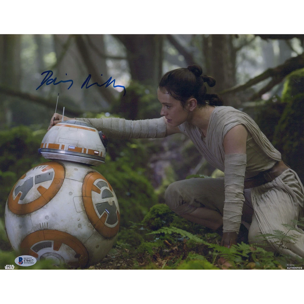 Daisy Ridley Star Wars Autographed 11" x 14" The Force Awakens with BB-8 Photograph - Beckett