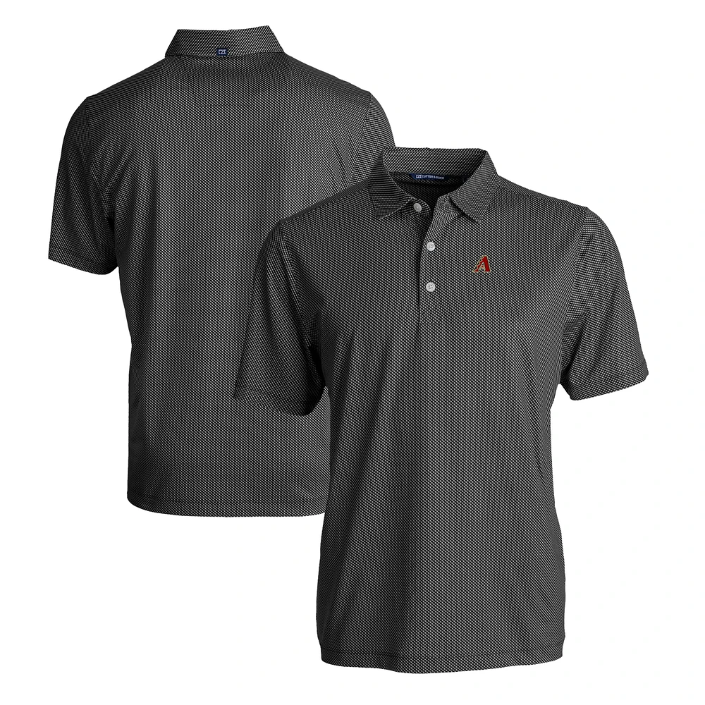 Men's Cutter & Buck Black Arizona Diamondbacks Big & Tall Pike Eco Symmetry Print Stretch Recycled Polo