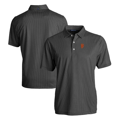 Men's Cutter & Buck Black San Francisco Giants Big Tall Pike Eco Symmetry Print Stretch Recycled Polo