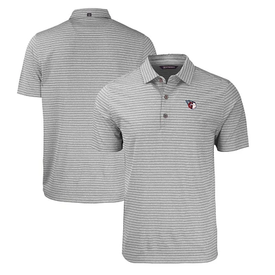 Men's Cutter & Buck Heather Gray Cleveland Guardians Big & Tall Forge Eco Heathered Stripe Stretch Recycled Polo