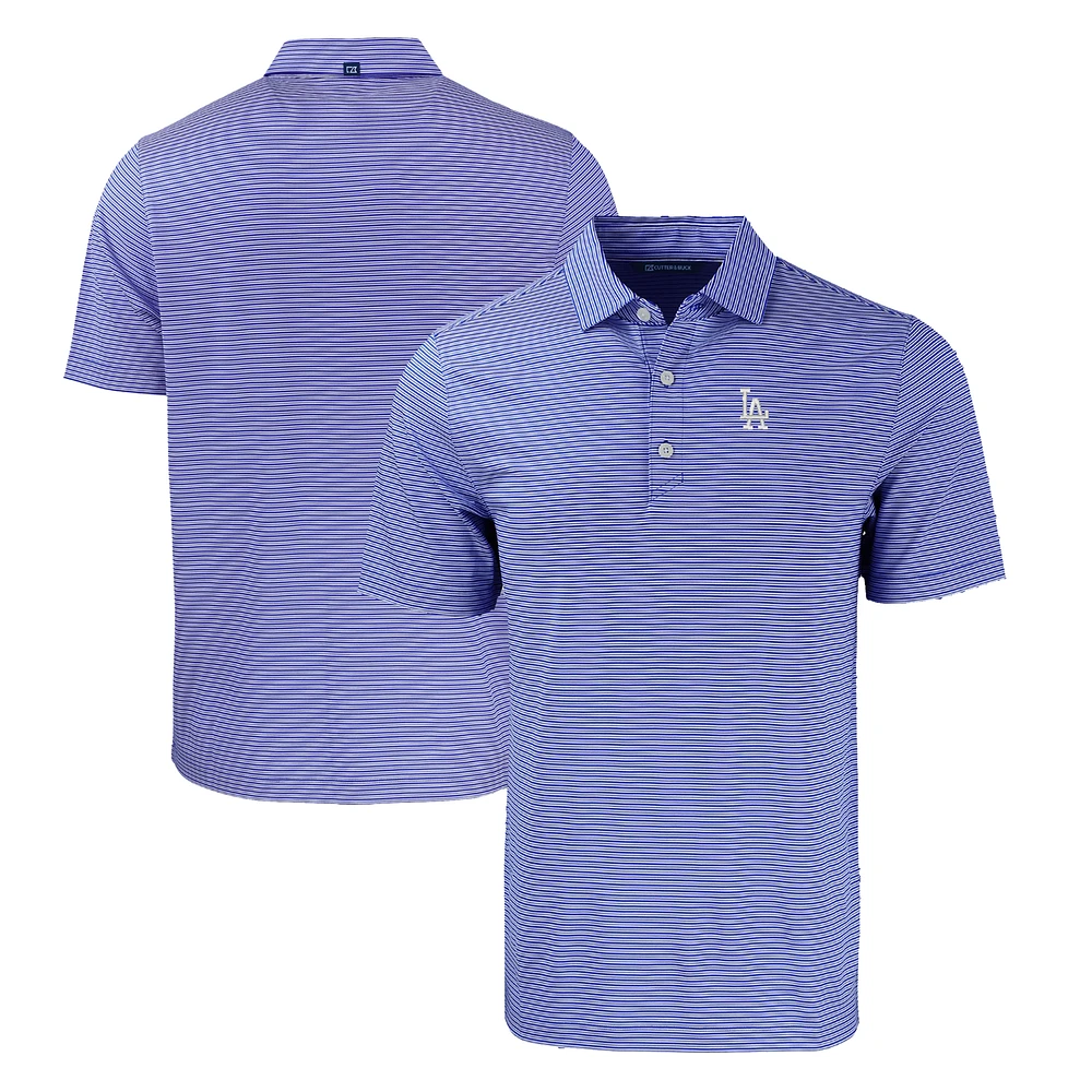 Men's Cutter & Buck Royal/White Los Angeles Dodgers Big Tall Forge Eco Double Stripe Stretch Recycled Polo