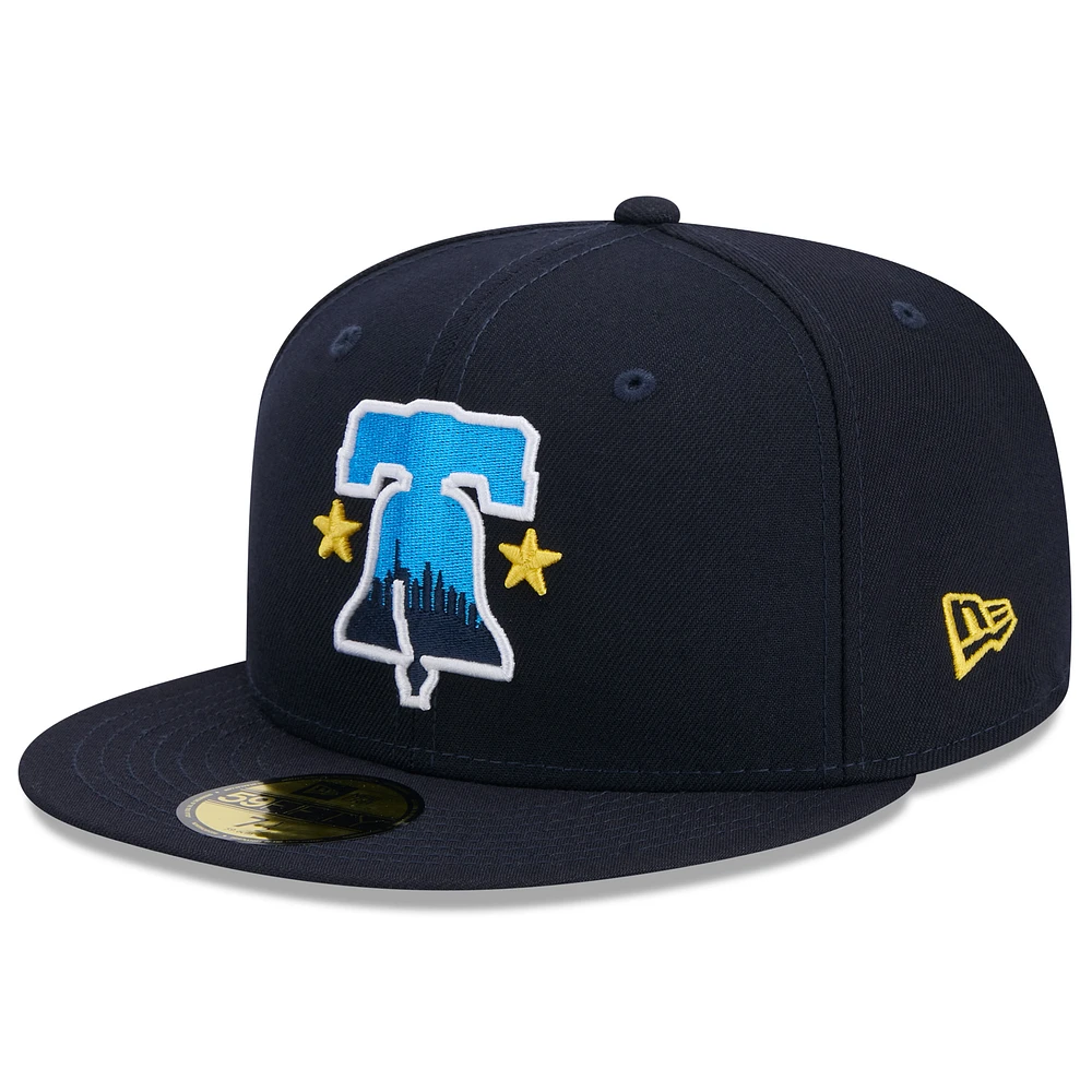 Men's New Era Navy Philadelphia Phillies 2024 City Connect 59FIFTY Fitted Hat