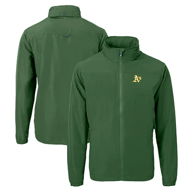 Men's Cutter & Buck Green Athletics Charter Eco Recycled Full-Zip Jacket