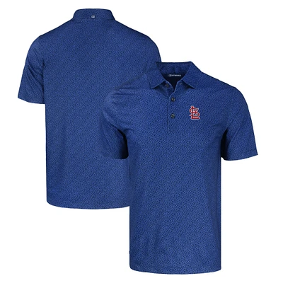 Men's Cutter & Buck Navy St. Louis Cardinals Pike Eco Pebble Print Stretch Recycled Polo