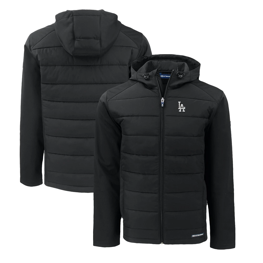 Men's Cutter & Buck Los Angeles Dodgers Evoke Hybrid Eco Softshell Recycled Full-Zip Hoodie