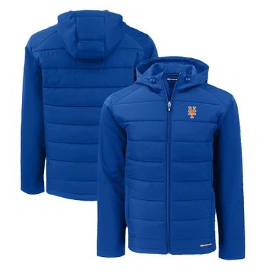 Men's Cutter & Buck Royal New York Mets Evoke Hybrid Eco Softshell Recycled Full-Zip Hoodie