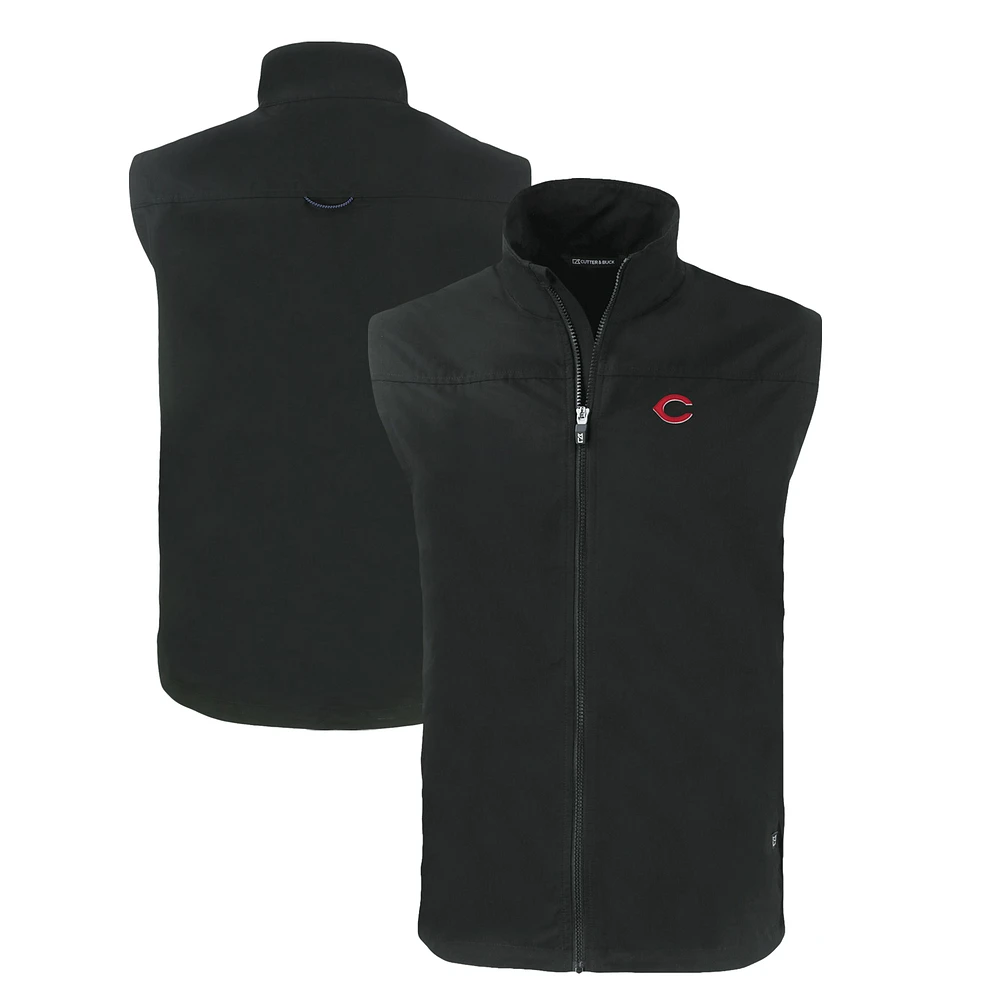 Men's Cutter & Buck Cincinnati Reds Charter Eco Recycled Full-Zip Vest