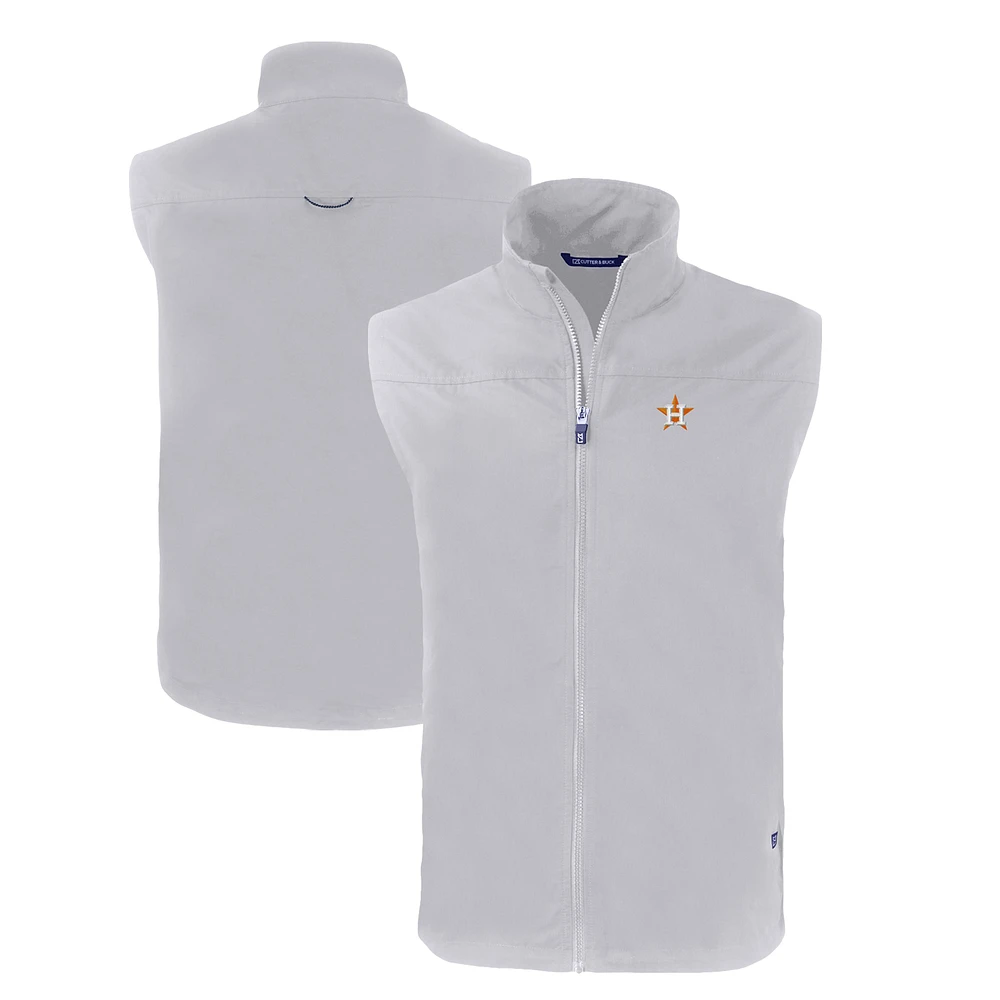 Men's Cutter & Buck Gray Houston Astros Charter Eco Recycled Full-Zip Vest