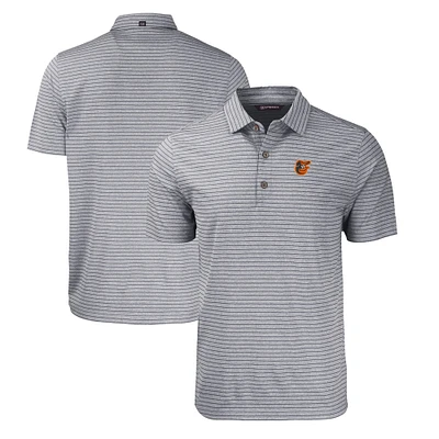 Men's Cutter & Buck Heather Baltimore Orioles Forge Eco Heathered Stripe Stretch Recycled Polo
