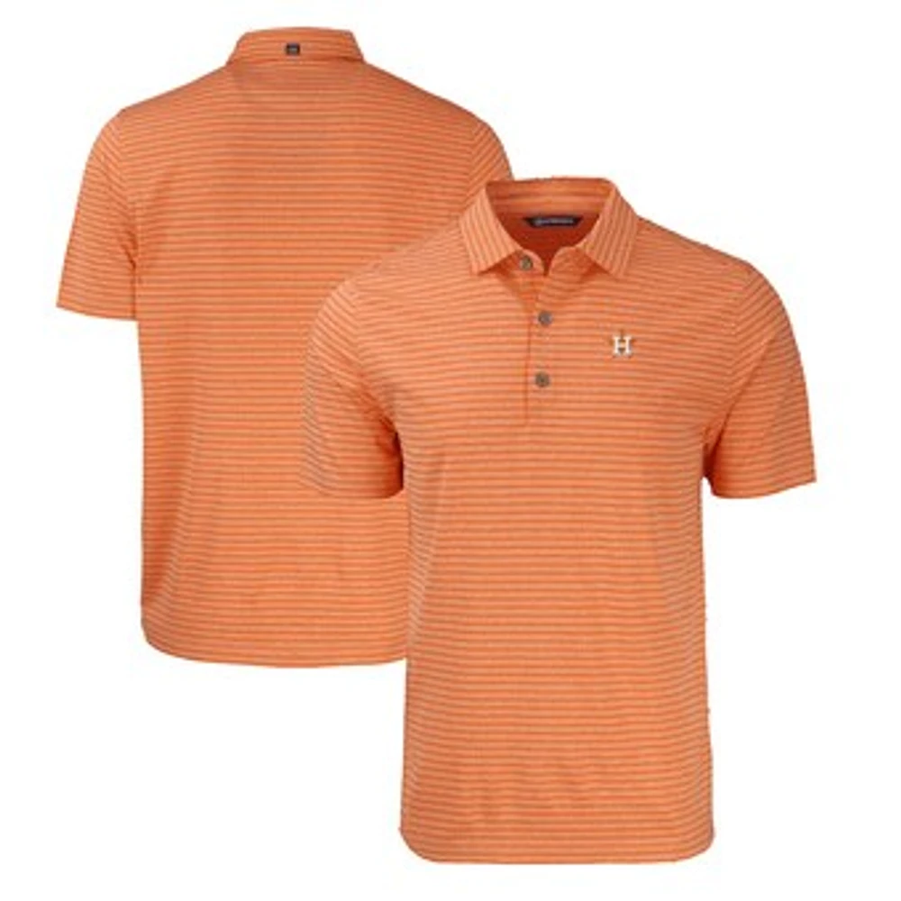 Men's Cutter & Buck Heather Orange Houston Astros Forge Eco Heathered Stripe Stretch Recycled Polo