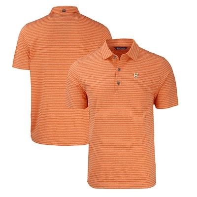 Men's Cutter & Buck Heather Orange Houston Astros Forge Eco Heathered Stripe Stretch Recycled Polo