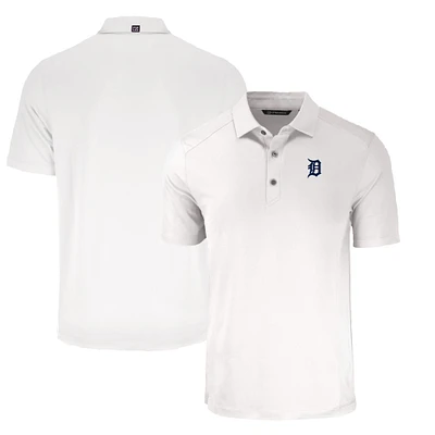 Men's Cutter & Buck White Detroit Tigers Forge Eco Stretch Recycled Polo