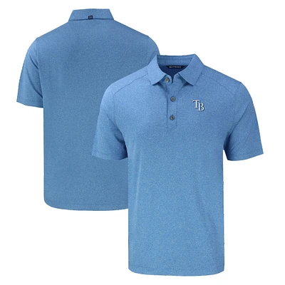 Men's Cutter & Buck Heather Powder Blue Tampa Bay Rays Forge Eco Stretch Recycled Polo
