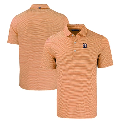 Men's Cutter & Buck Orange/White Detroit Tigers Forge Eco Double Stripe Stretch Recycled Polo