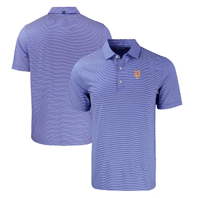 Men's Cutter & Buck Royal/White New York Mets Forge Eco Double Stripe Stretch Recycled Polo