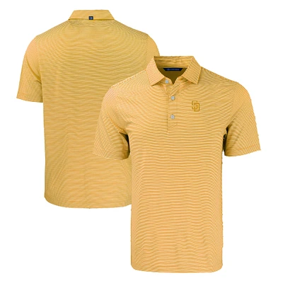 Men's Cutter & Buck Gold/White San Diego Padres Forge Eco Double Stripe Stretch Recycled Polo