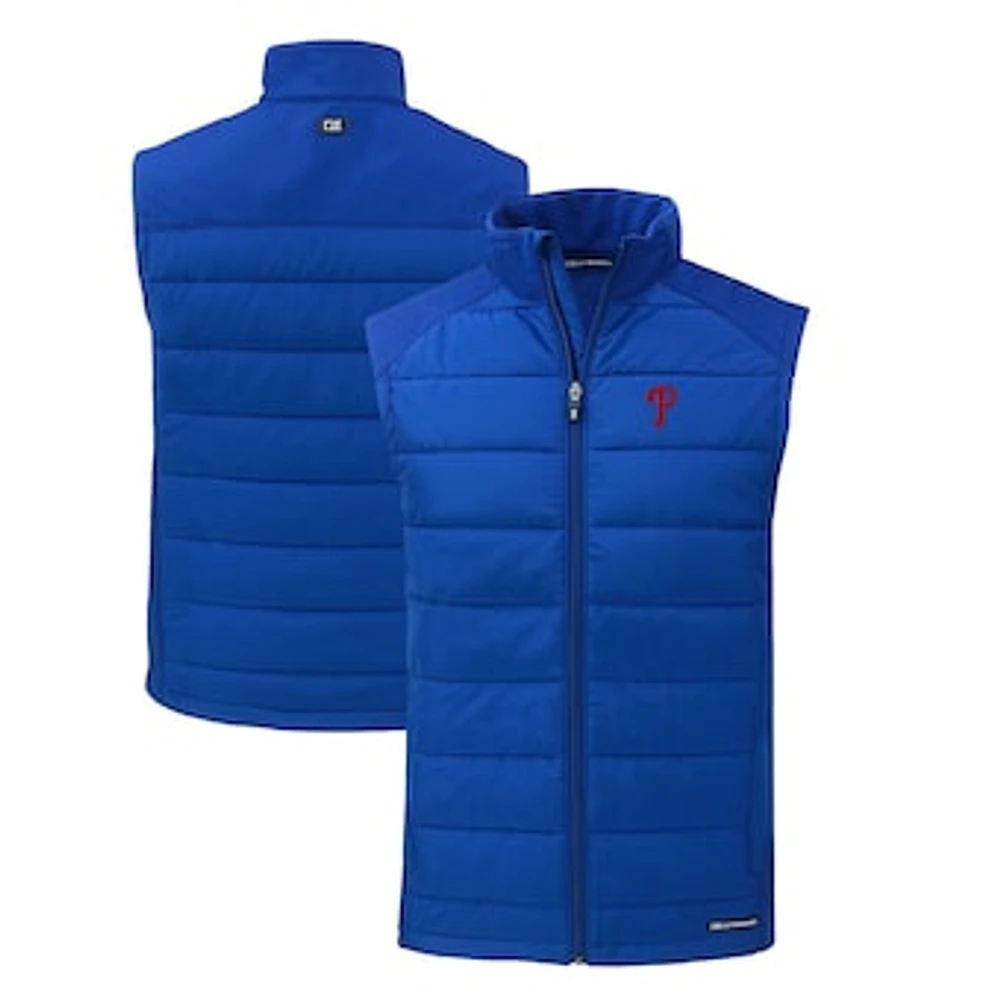 Men's Cutter & Buck Royal Philadelphia Phillies Evoke Hybrid Eco Softshell Recycled Full-Zip Vest