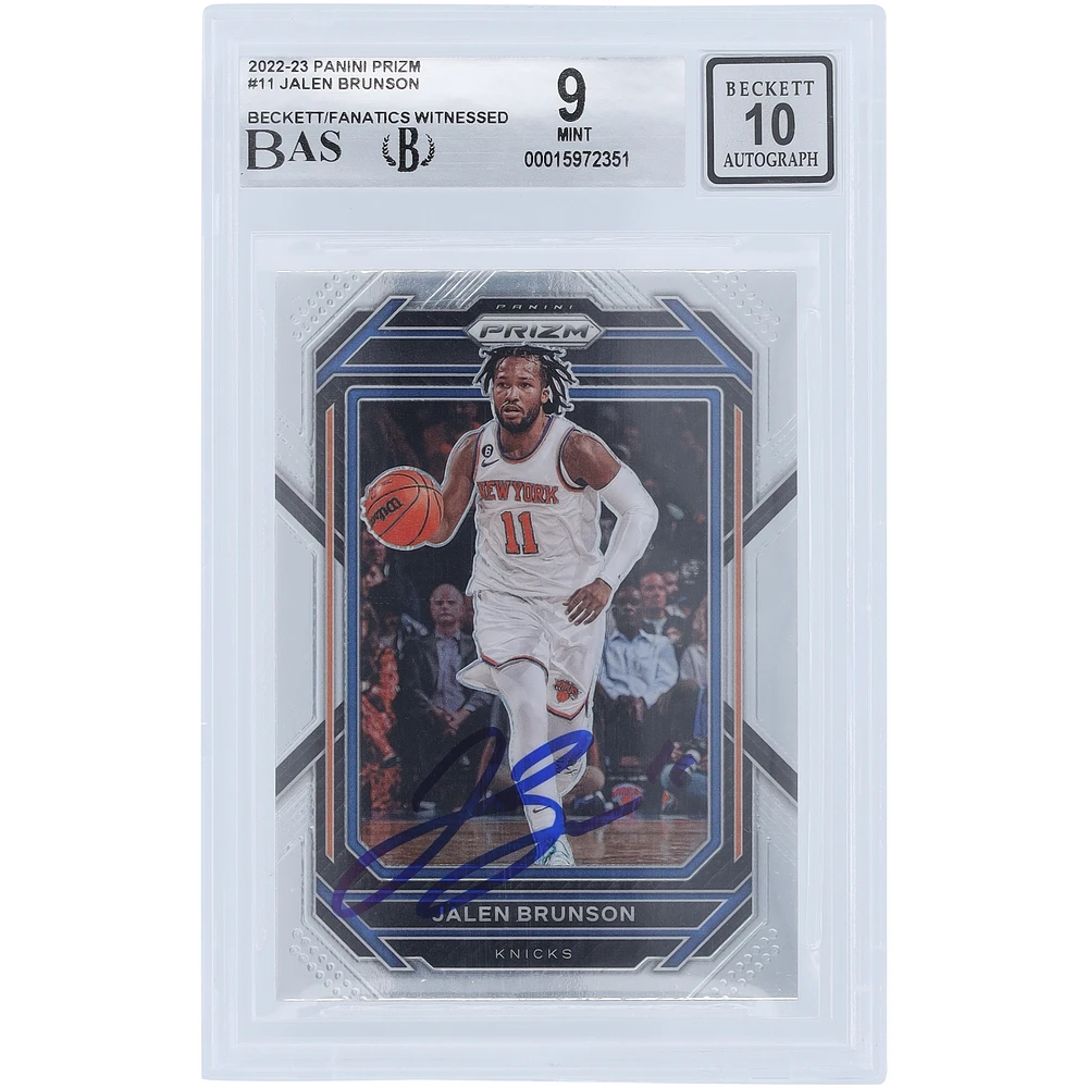 Jalen Brunson New York Knicks Autographed 2022-23 Panini Prizm #11 Beckett Fanatics Witnessed Authenticated 9/10 Card