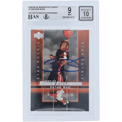 Dwyane Wade Miami Heat Autographed 2003-04 Upper Deck Rookie Exclusives #5 Beckett Fanatics Witnessed Authenticated 9/10 Rookie Card