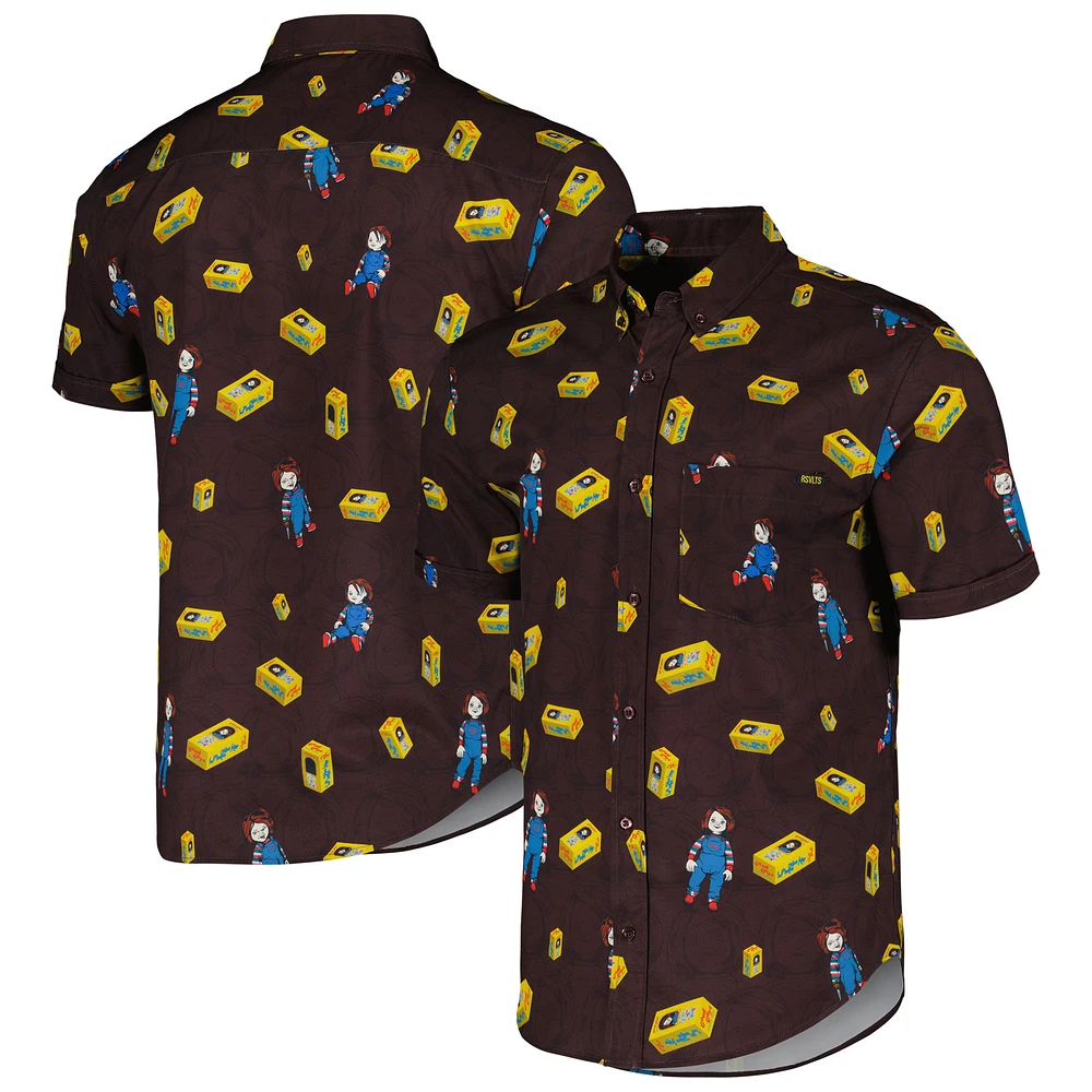 Unisex RSVLTS Brown Chucky Wanna Play? Button-Down Shirt