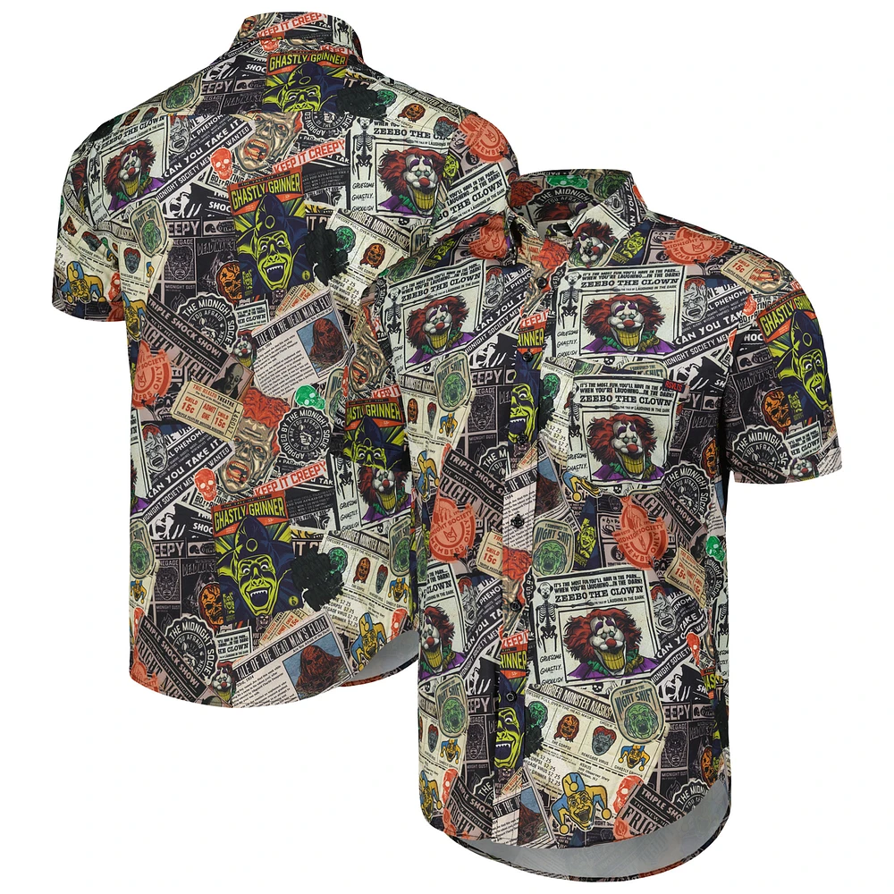 Unisex RSVLTS Black Are You Afraid of the Dark? Clippings Button-Down Shirt