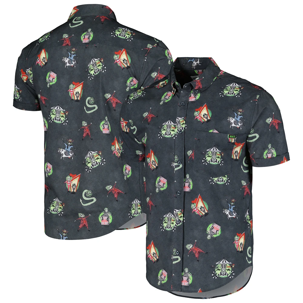 Unisex RSVLTS Black Beetlejuice Beetlegeuse Button-Down Shirt