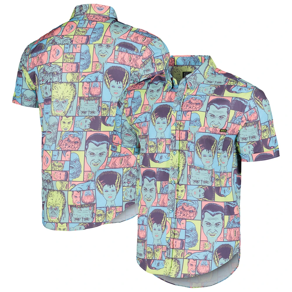 Unisex RSVLTS Blue Horror Monsters Monster Drip Button-Down Shirt