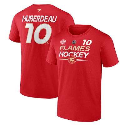 Men's Fanatics Jonathan Huberdeau Red Calgary Flames 2023 NHL Heritage Classic Name & Number T-Shirt