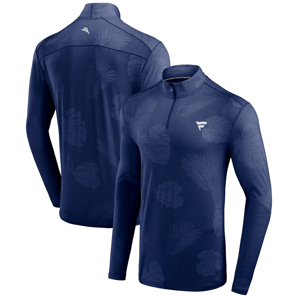 Men's Tommy Bahama Blue Fanatics Corporate Delray Frond IslandZone Half-Zip Jacket