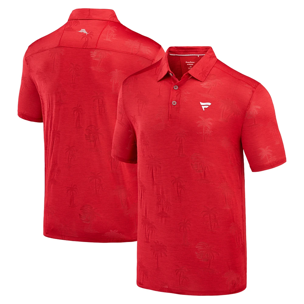 Men's Tommy Bahama Red Fanatics Corporate Sport Palm Coast Palmera IslandZone Polo