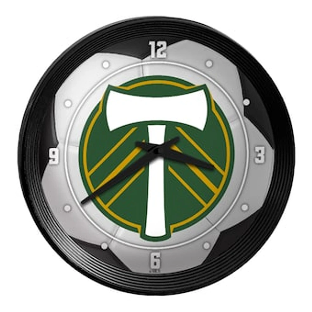 Portland Timbers 15" Ribbed Frame Soccer Ball Wall Clock